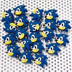Lot of 20 Sonic the Hedge Hog Shoe Charms + FREE Gift w/ALL orders (HYB018-06)